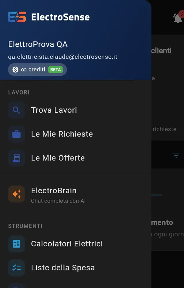 Il giro dell'app: schede in basso e menu